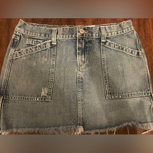 Lucky Brand Dungarees by Gene Montesano& Denim Mini Skirt Size 8/29 | Pockets